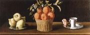 Francisco de Zurbaran still life with lemons,oranges and a rose USA oil painting reproduction